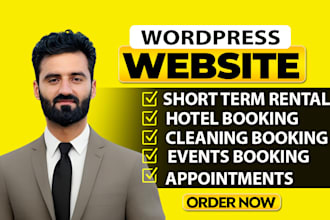 create hotel, short term rental and cleaning booking wordpress website