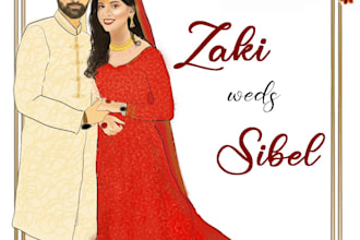 design unique illustrated wedding cards
