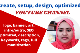 create youtube  channel with logo, banner, art, design