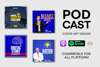 design creative podcast cover art