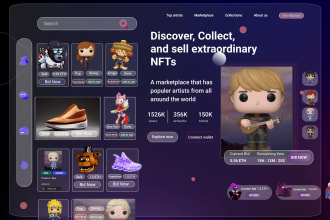 design for a crypto website, nft landing page, UI UX design