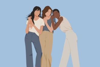 draw minimalist vector portrait for your friends or family