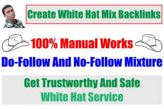 create dofollow, nofollow backlink, high authority mix sites