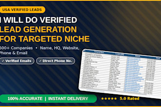 build  a verified lead generation for targeted niche