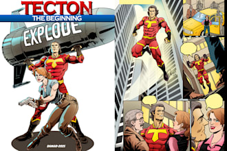do superhero comic page and book