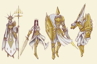 draw character design, dnd concept art or illustration