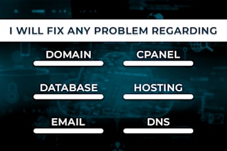 fix problems of cpanel, dns, hosting etc