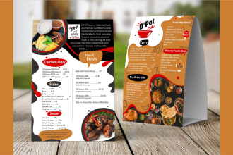create modern original food, bar, restaurant menu or flyer