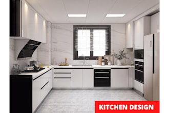 design and remodeling kitchen in realistic render in 4k