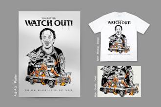 create an artwork for tees, poster, album cover etc