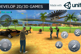 develop your dream mobile or PC game in unity 3d in 2d or 3d