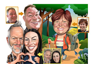 draw a professional full color caricature from your photo