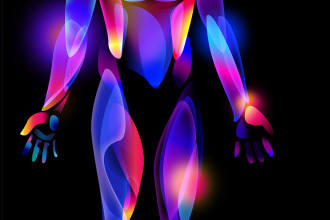 create a illustrations in neon style