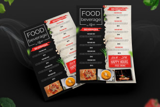 create a modern restaurant menu design