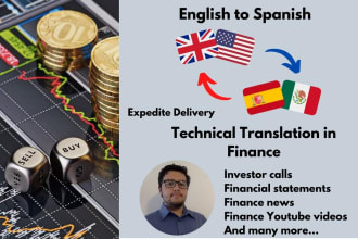 translate to spanish or english any finance related text