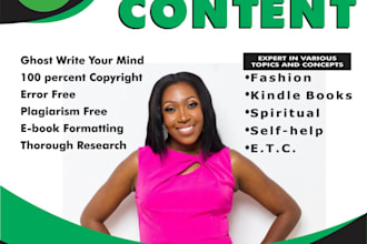 write kindle book, ebook writer, ghostwriter, copywriter
