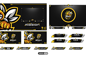 design a unique animated twitch or kick overlays stream package