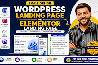 design wordpress landing page or elementor landing page