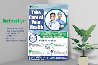 design attractive medical, dental and fitness flyers for you