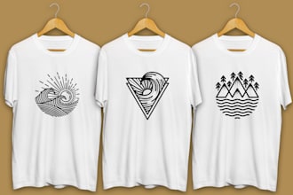 design line art minimalist t shirt designs