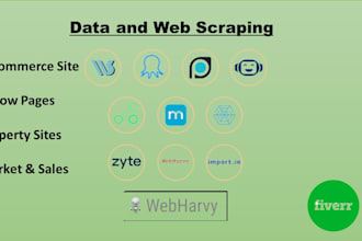do web and data scraping with webharvy, parsehub, octoparse