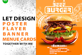 design promotional food posters flayers banners and graphics