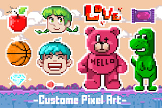 draw awesome pixel art stickers by your request