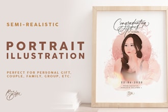 draw your portrait in a semirealistic style