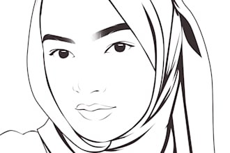 create cartoon vexel potrait line art in 24 hours