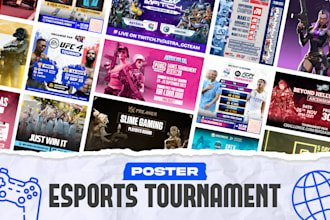 design professional esports tournament poster for any game event