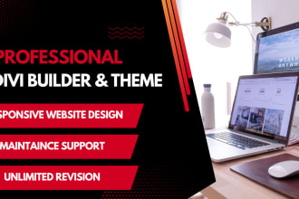 design responsive wordpress website by divi theme, builder
