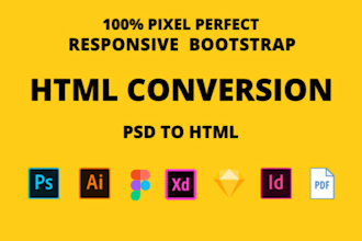 convert figma to html psd to html in 24 hours