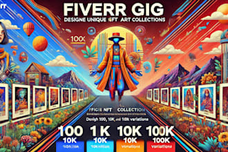 design a unique nft art collection of 100, 1k, 10k, or 100k items