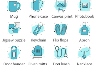 design simple vector line icons set
