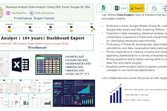 build excel and google sheets dashboards for clear insights