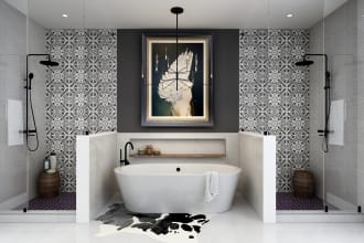 professionally render your bathroom interior design in 3d