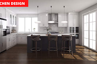 interior design of your kitchen cabinets, kitchen design, render, layout