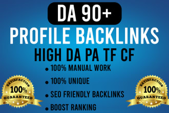 provide live link 150 profile creation da 90 backlinks