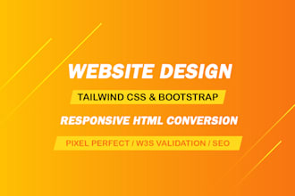 convert PSD to HTML, figma to HTML CSS with tailwind CSS responsive