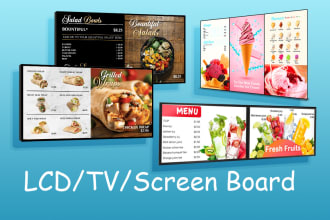 design static TV screen menu or restaurant digital menu tv menu board lcd menu
