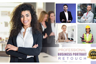 professionally retouch edit business headshots, portraits