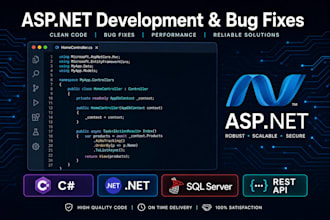 fix asp net c sharp bugs and build dotnet web applications