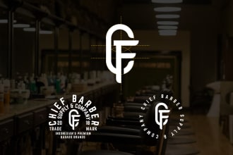 create vintage monogram logo label record company