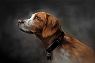creat neatly lovely pet or animal digital oil painting