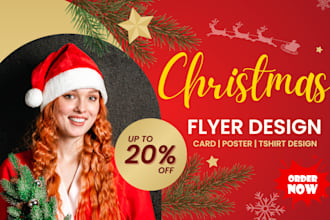 create a festival and unique christmas flyer design for your event or business