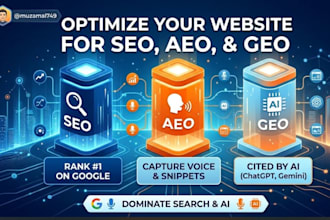 optimize website for SEO, aeo, GEO to rank on google and ai engines