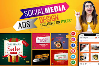 professional social media ads post design with ads campaign