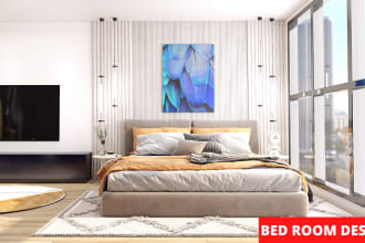 design 3d realistic interior renderings for your bedroom, living room, bathroom