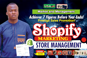 be your shopify store virtual assistant dropshipping manager promotion sales