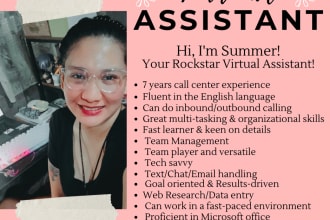 your rockstar virtual executive admin assistant cold caller